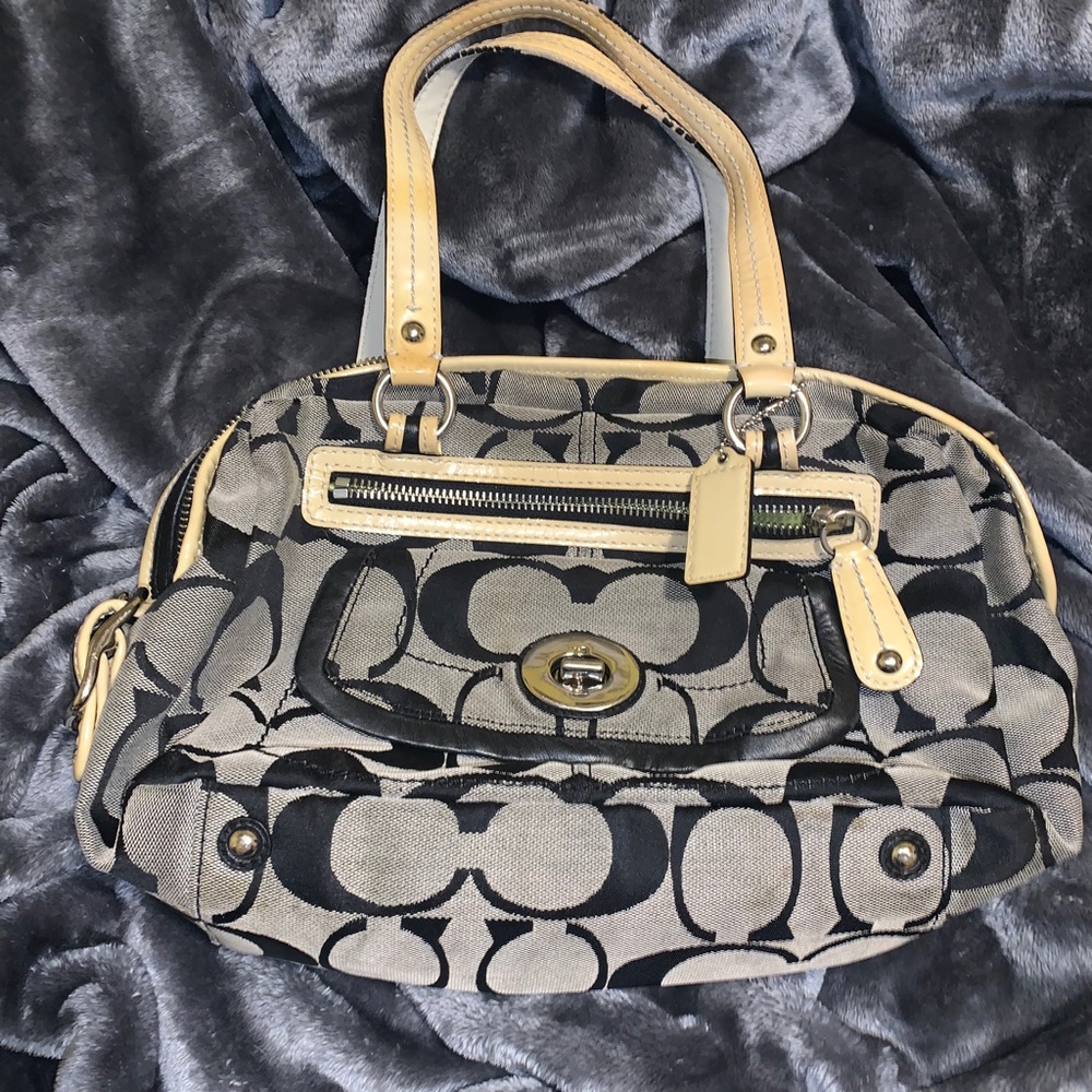 Black and Grey Coach Purse